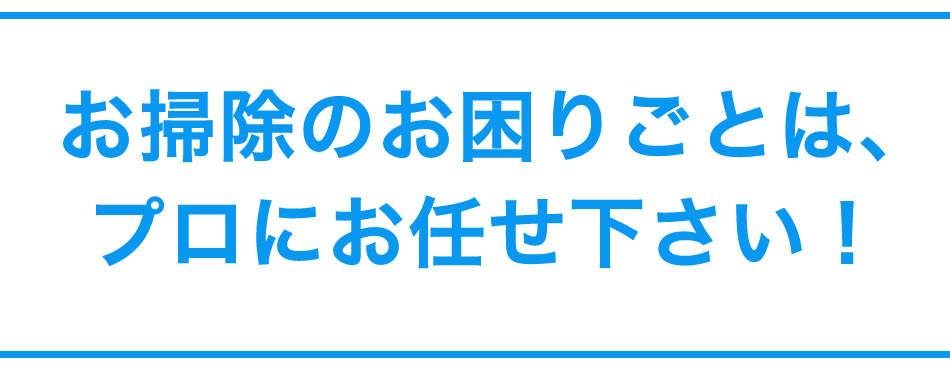 お掃除のお困りごとは、プロにお任せ下さい